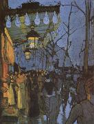 Louis Anquetin Avene de Clicky-five o-clock in the Evening oil on canvas